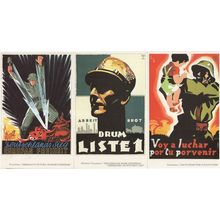German War Military Work & Bread Poster 3x Postcard s
