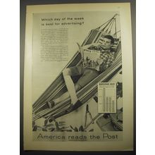 1956 Post Magazine Ad - Which day of the week is best for advertising?