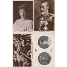 King George V Queen Mary 4x RPC Old Postcard s