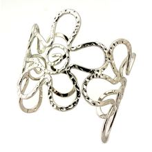 Hand Hammed Cuff - 3 Flowers - BR-OB02087RD