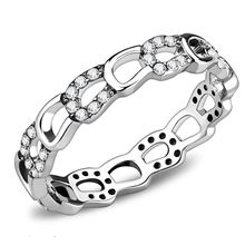 DA111 - High polished (no plating) Stainless Steel Ring with AAA Grade CZ in...