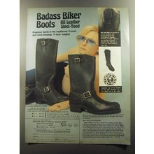 1977 Nasty Feet Boots Advertisement - Badass Biker Boots All Leather Steel-Toed