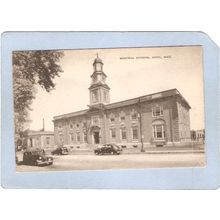 MA Athol Memorial Building Street Scene w/Old Cars ma_box1~136