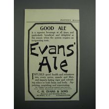 1908 Evans Ale Ad - Good Ale