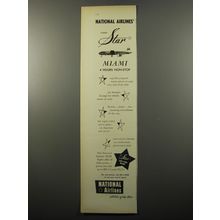 1950 National Airlines Ad - National Airlines' famed Star Miami 4 hours non-stop