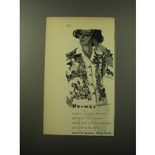 1960 Lord & Taylor Hermes Scarves Ad - Hermes scarves shape a French silk shirt