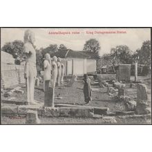 King Dutugemunus Statue, Anuradhapura Ruins, Ceylon, c.1910 - Skeen Postcard