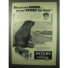 1953 Peters High Velocity Cartridges Ad - Power