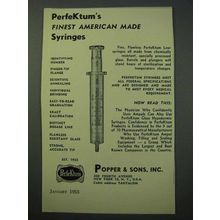 1953 PerfeKtum Leur Syringe Ad - Finest American Made