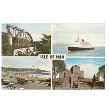 multiview, THE ISLE OF MAN. used vintage postcard 1969 pm #
