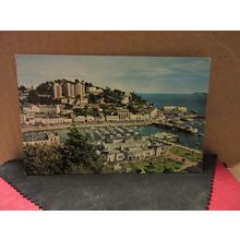 HARBOUR and VANE HILL, TORQUAY, DEVON used vintage postcard 1968 pm PT1742 =