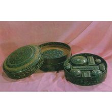 Chinese Old Double Deck Lacquer Box Han Dynasty Postcard