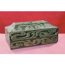 Antique Chinese Double Deck Pastel Lacquer Box Han Dynasty Postcard