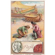 Peter The Great Printed Signed Bendorps Cocoa Postcard Old Antique Trade Card
