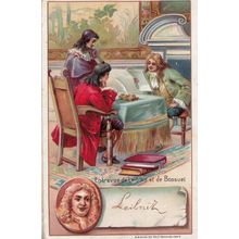 Liebnitz Philosopher Print Signed Bendorps Cocoa Postcard Old Antique Trade Card