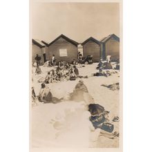 Beach Huts Beach Fashion Muizenberg South Africa Old RARE Postcard