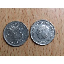 Netherlands 1967 25 Cents Coin