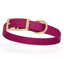 Dog Pet Collar with Brass Hardware Size M W 3/4” L 15” - 18” Magenta Pink