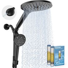 Dual Filtered Rain Shower Head Combo, High Pressure Handheld Shower Head with Ad