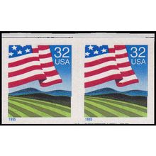 2919 32c U.S. Flag Over Porch Fine MNH BPS Hor Pair V4991