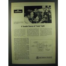 1966 Bell Telephone Laboratories Ad - Tunable Source of Laser Light