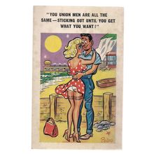 SAUCY SEASIDE POSTCARD 1967 postmark.. PEDRO no 110 Trade Union.