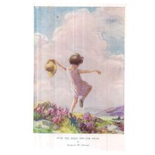 OVER THE HILLS & FAR AWAY by Margaret W Tarrant unused postcard Medici society =