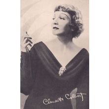 Claudette Colbert Photogravure Antique Printed Signed Postcard