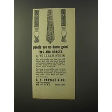 1953 G.S. Harvale Ties and Braces by William Steig Ad - People are no Damn Good