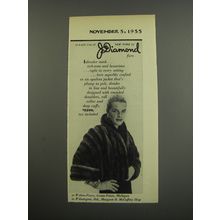 1955 J. Diamond Fur Coat Advertisement - Labrador mink