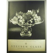 1957 Steuben Glass Advertisement - Fruit or Flower Bowl with Scroll Pedestal