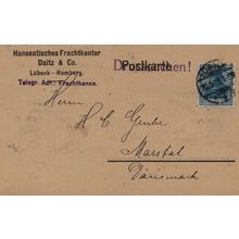 Antique Sailing Ship Freight Handling Hamburg Lubeck Germany 1921 Postcard