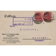 Fowey Harburg Ship Freight to Trinidad Salt Tonnage German Antique Postcard