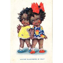 Whose Blackbird Is You Ethnic Comic Old Postcard