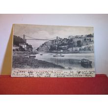 CLIFTON SUSPENSION BRIDGE FROM ROWNHAM FERRY used antique postcard c.1905 =