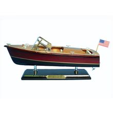 Wooden Chris Craft Triple Cockpit Model Speedboat 14""