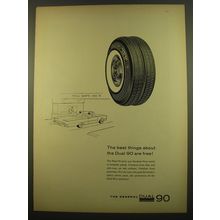 1961 General Dual 90 Tires Ad - The best things about the Dual 90 are free!