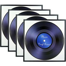 4 Pack, Aluminum Metal Black Music Record Album Frame 12.5X12.5 Inch Picture Fra