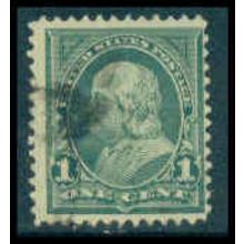 Used 279 1c Benjamin Franklin Barely Clears M04307