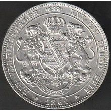 1867 B Germany 1 Thaler Silver Coin Saxony-Albertine