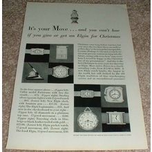 1929 Elgin Watch Ad, It's Your Move NICE!!!