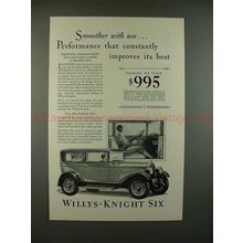 1928 Willys-Knight Standard Six Coach Car Ad - Smoother