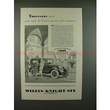 1928 Willys-Knight Standard Six Coach Car Ad - Power!
