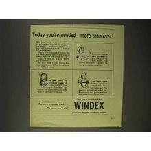 1944 Windex Cleaner Ad - Today You're Needed