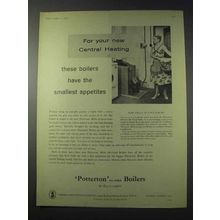1959 Potterton Boilers Ad - Have The Smallest Appetites