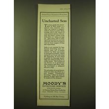1924 Moody's Investors Service Ad - Uncharted Seas