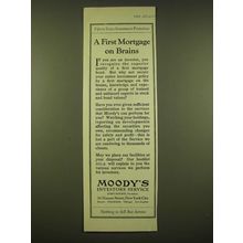 1924 Moody's Investors Service Ad - A first mortgage on brains