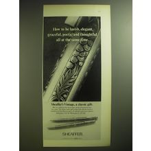 1974 Sheaffer Vintage Pen Ad - How to be lavish, elegant, graceful, poetic