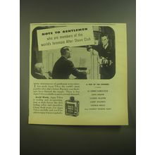 1945 J.B. Williams Aqua Velva After Shave Ad - Note to gentlemen