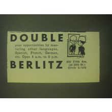 1945 Berlitz School of Languages Ad - Double your opportunities by mastering